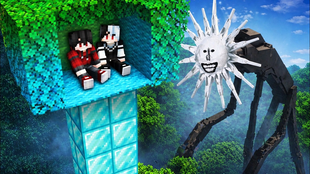 ถ้าเกิด!! ผมสร้างบ้านต้นไม้ แต่กับเจอ ผีเปรตหัวพระอาทิตย์ THE SUNMAN จะรอดไหม - (Minecraft SUNMAN)
