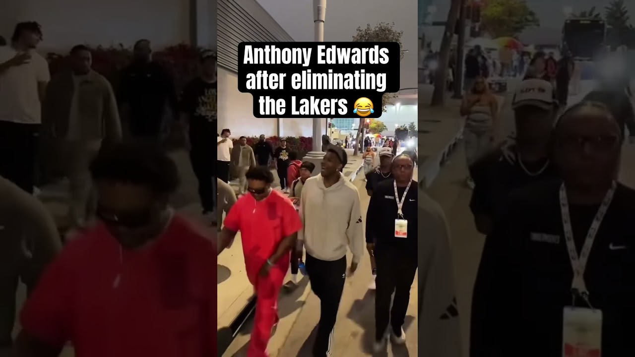 Anthony Edwards walking through LA after eliminating the Lakers 😂 | FanSided
