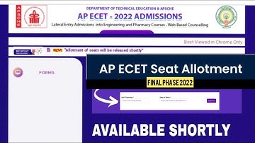 AP ECET 2022 SEAT ALLOTMENT AVAILABLE TODAY | RELEASING TIME?