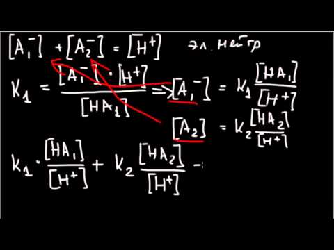 Расчет pH смеси двух слабых кислот