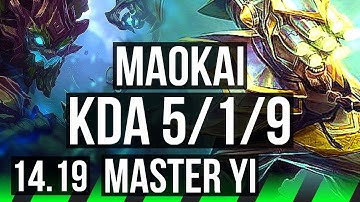 MAOKAI vs MASTER YI (JGL) | 5/1/9 | EUW Master | 14.19