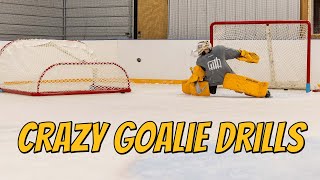 Crazy Hockey Goalie Drills With Pep