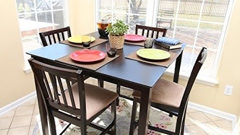 5pc square espresso counter height dining table & chair set 150241