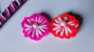 Its so Cute ?☀️ Super Easy Woolen Flower Making Idea with Pencil - DIY Amazing Woolen Crafts