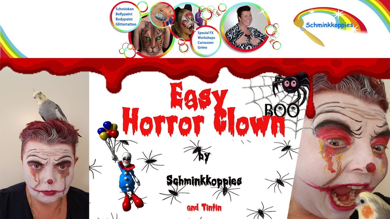 Wonderbaarlijk Hoe schmink je een Scary Horror Clown met een Basis set - YouTube TX-08