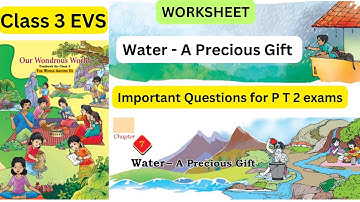 Class 3 EVS Worksheet | Water  A Precious Gift | Chapter 7 | Our Wonderous World #class3evsworksheet