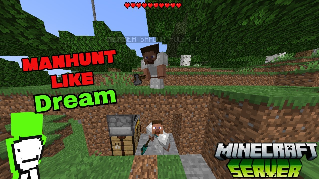 Minecraft Manhunt Server | Manhunt like Dream | #dream #psd1 - YouTube
