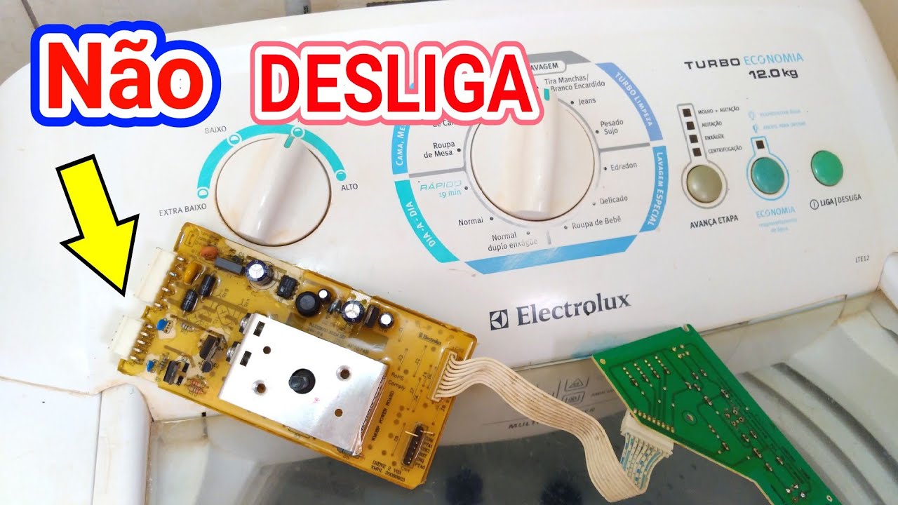 🔴máquina de lavar electrolux não desliga a bomba conserto de placa #ederson #ferrarini