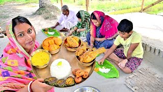 bengali special lunch thali||সাদাভাত পটলভাজা,বেগুনভাজা,ডাল,ছানার কোপ্তা ইলিশমাছ,মাংস,দই,মিষ্টি||