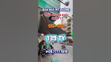 BÁN NHÀ MẶT TIỀN ĐƯỜNG TRẦN QUANG KHẢI QUẬN 1. 16m × 16m #0977771919 #tungvilla #batdongsanquan1
