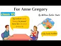 for anne gregory class 10 in hindi // class 10 english poem for anne gregory explanation in hindi
