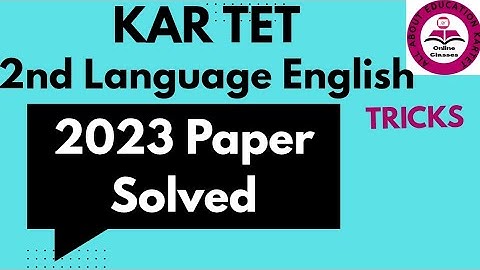 Kartet second language English 2023 Question Paper Solved@AllabouteducationKarTet 