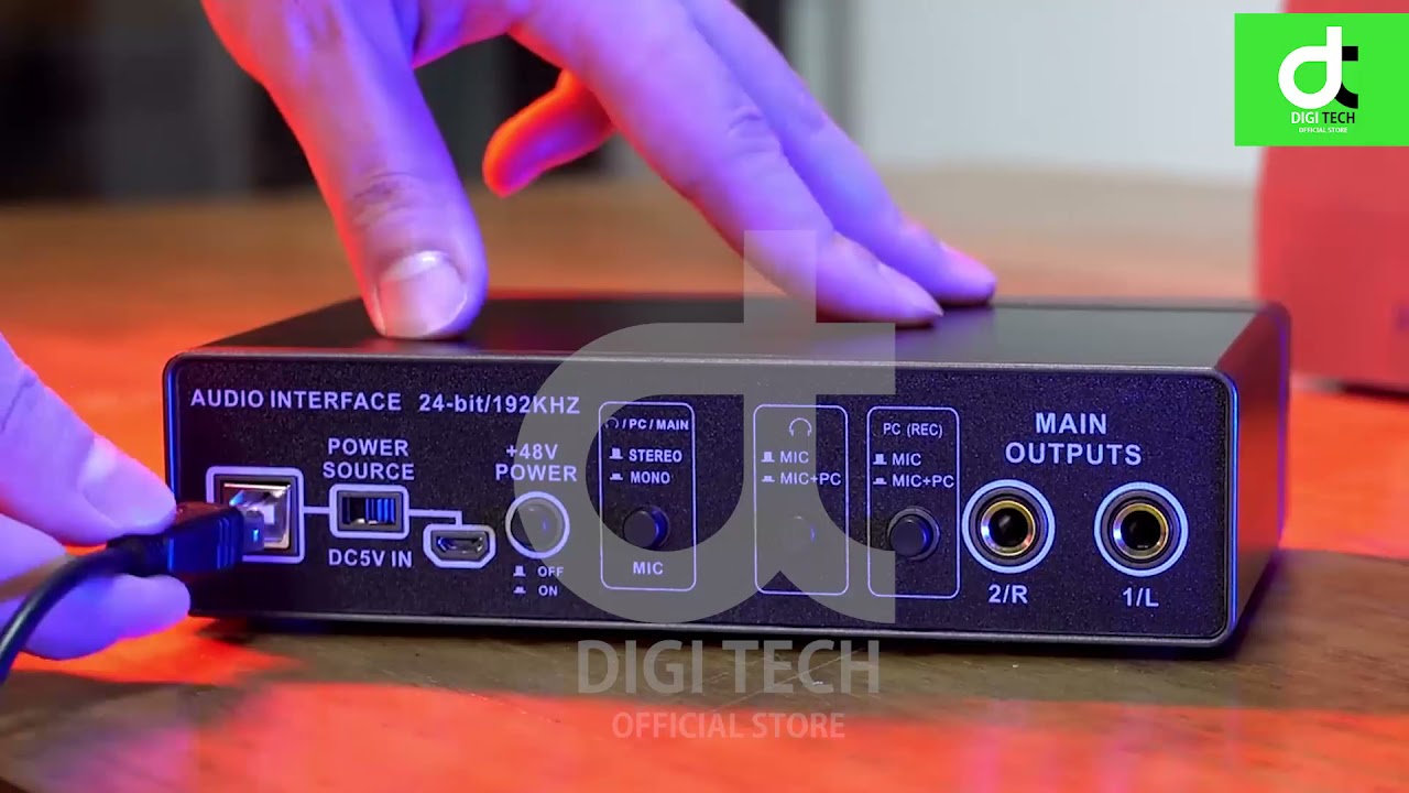 Dual Channel Audio Interface xtuga E22 USB Sound Card Including 48v