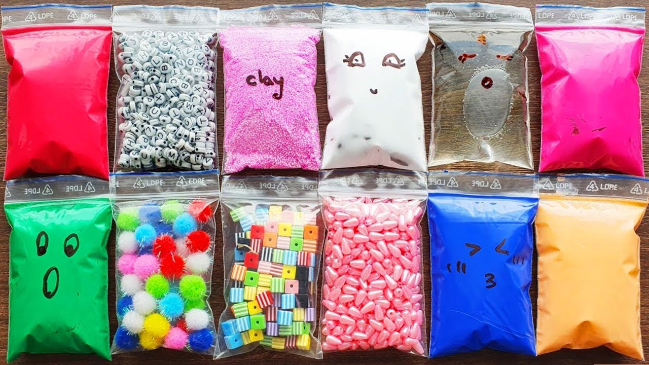 Making Mega Crunchy Slime with Bags #2 Satisfying Slime Videos - YouTube