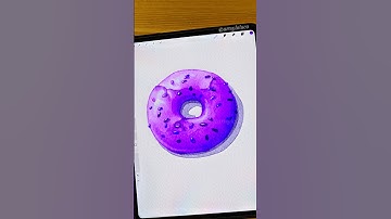 Donut Using Only Purple 🍩💜 #procreate #shorts #art #watercolor
