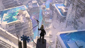 Creating an beautiful Winter City in Blender / Photoshop [ Timelapse concept art ]