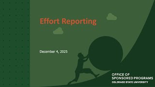 Effort & Effort Reporting 2025 Lunch & Learn Recording