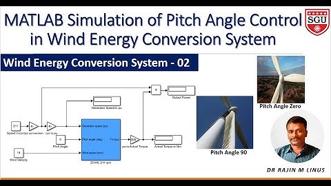WECS -2: MATLAB Simulation of Pitch Angle Control By Dr Rajin M. Linus