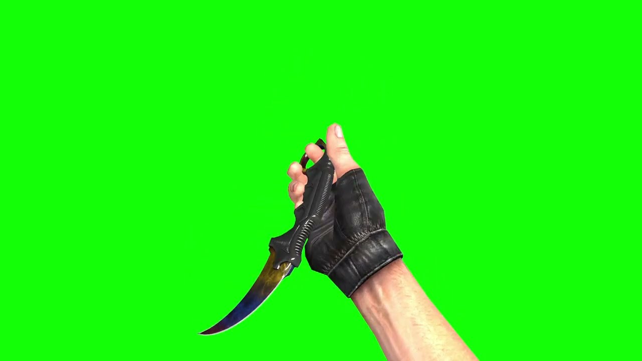 CS:GO - Marble Fade Karambit Knife in First Person GREEN SCREEN
