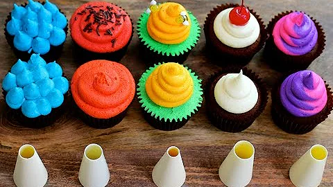 FIVE Cupcake FROSTING Styles Using a ROUND Piping Tip - 5 Top Cupcakes
