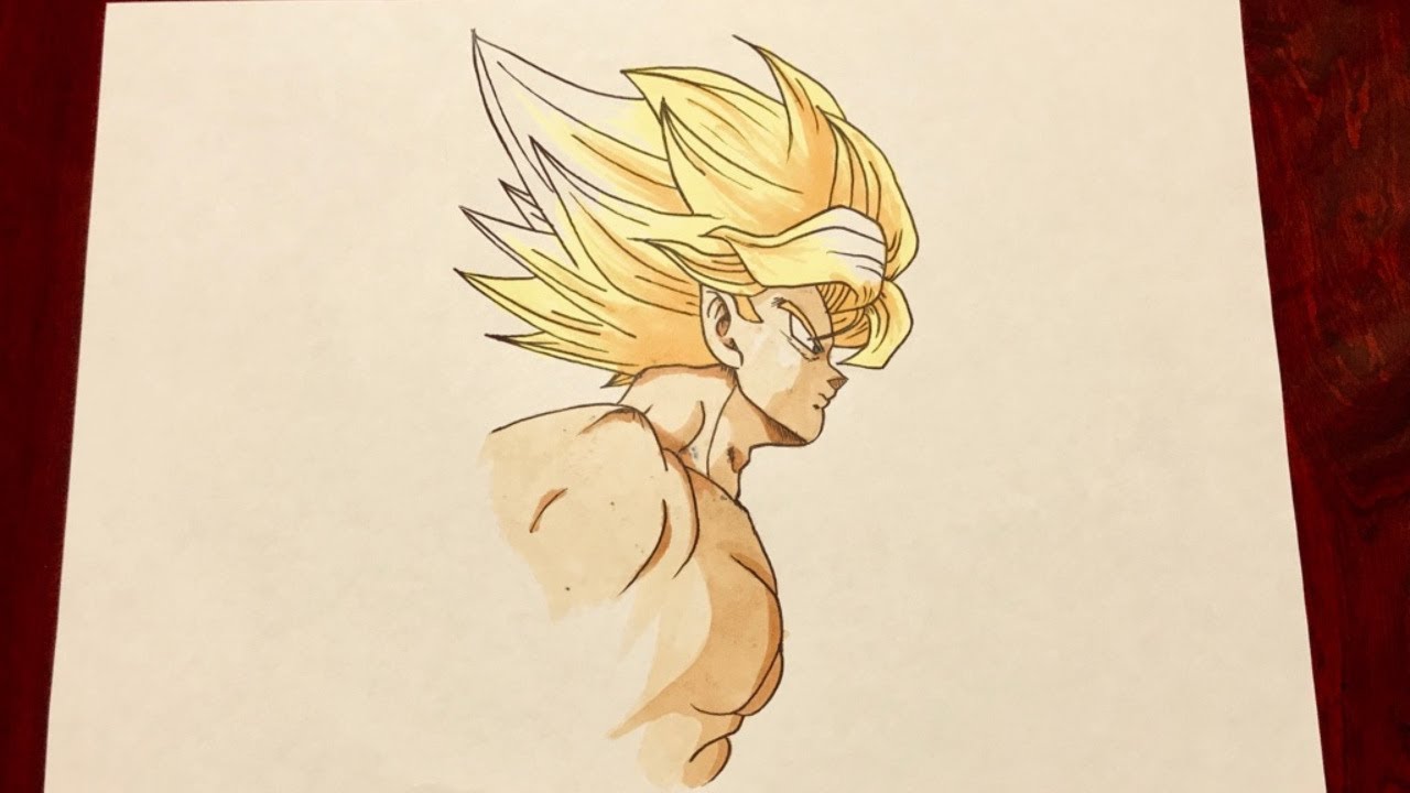 How To Draw Dragon Ball Z Super Saiyans Goku Drawing Cool Side Face Youtube