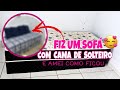 COMO FAZER SOFÁ COM CAMA DE SOLTEIRO + decoração na sala gastando pouco - Maise Bueno