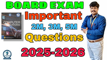 12th Computer Applications  Board Exam Important Questions 2025-2026 English medium and Tamil medium