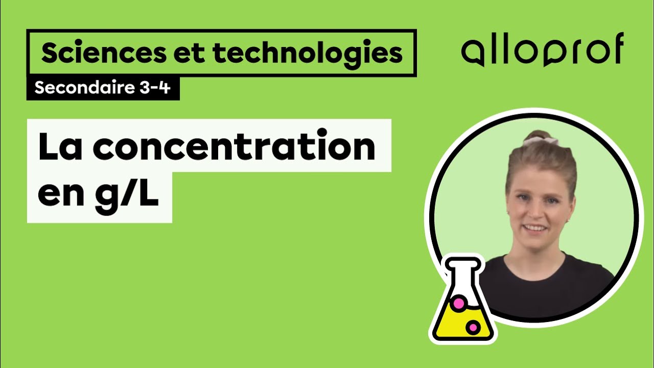 Les calculs de concentration en g/L et en %, Secondaire