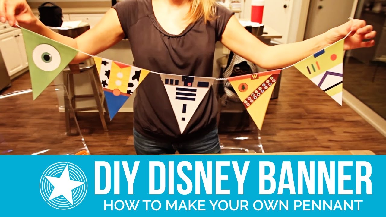 How To Make A Diy Pennant Banner With Disney Characters Includes Free Printable Banners