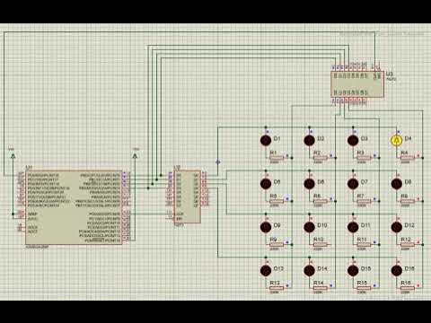 MATRIZ LED || LATCHD 74273 || ATMEGA328P || PROTEUS - YouTube