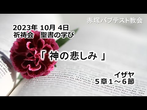 「神の悲しみ」イザヤ5章1～6節　2023/10/04 WED.　赤塚教会祈祷会　聖書の学び