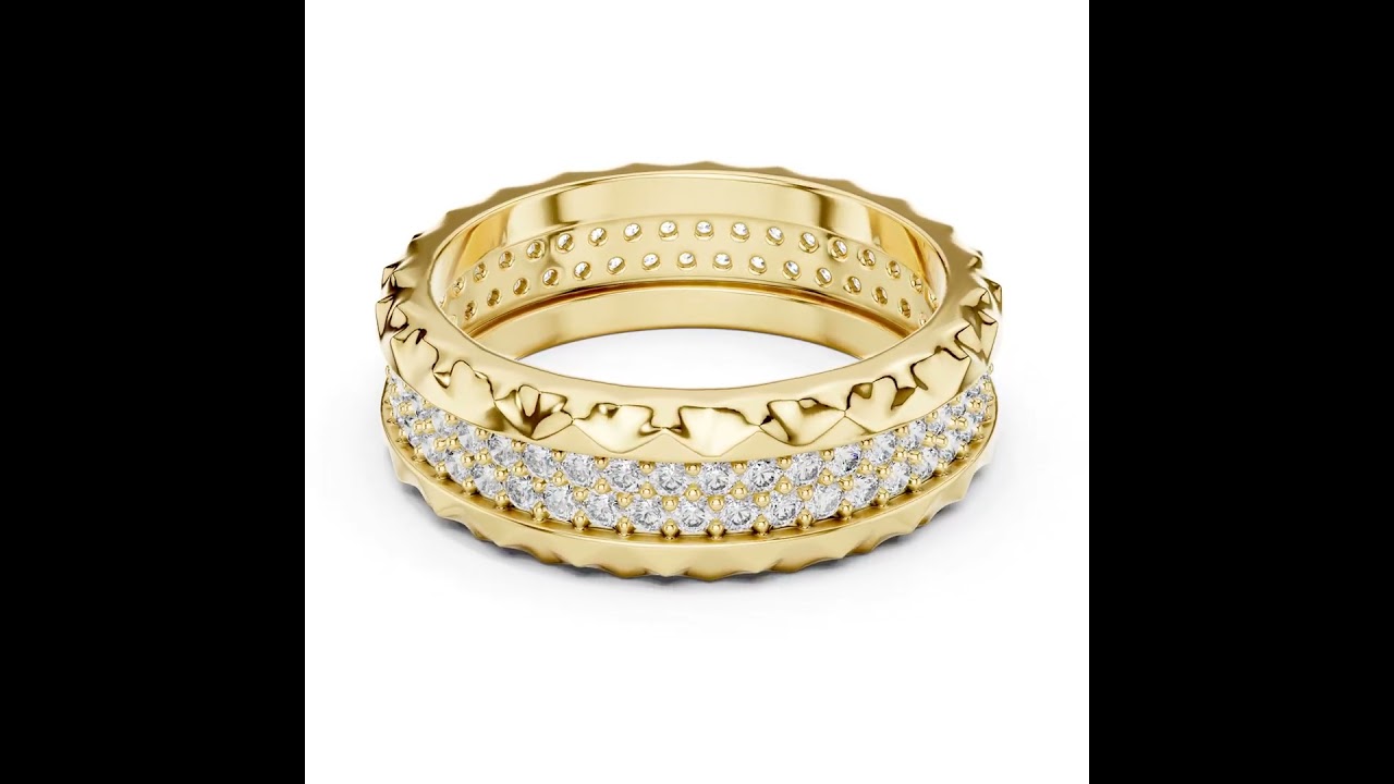 Textured Edge Diamond Eternity Wedding Band
