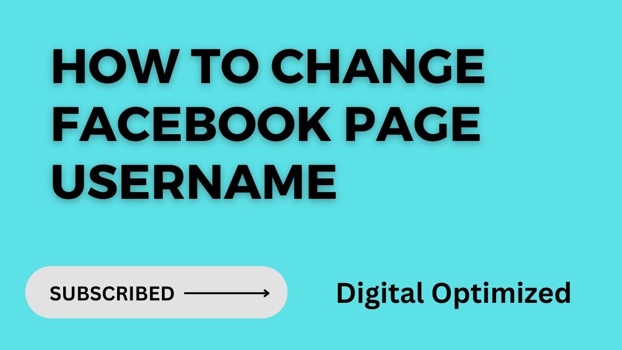 How to change Facebook page username on PC || Digital Optimized