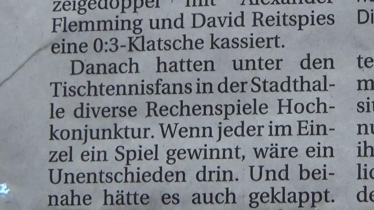 Hilpoltstein Vs Saarbruecken 2 Presse 1 2019 Zoom Table Tennis