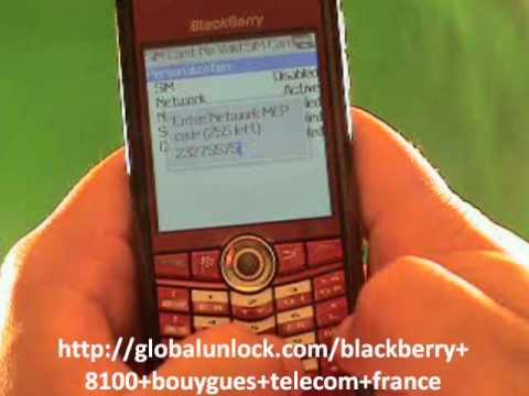 Bouygues Telecom France Blackberry 8100 Unlocking