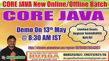 CORE JAVA online training in DURGASOFT