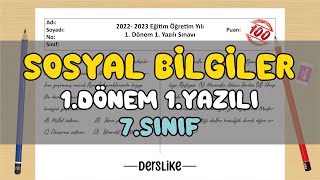 7. Sınıf Sosyal Bilgiler 1.Dönem 1.Yazılı Soruları