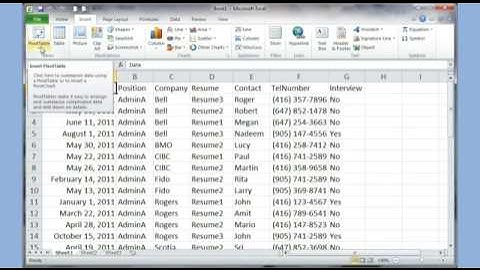 Microsoft Excel 2007 2010 pt 5 (Sort/Filter, Subtotal, Pivot Table)