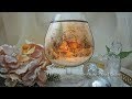 Decoupage DIY Christmas Decoration Candle & Tea light holder Декупаж