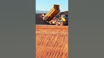 Dumper Truck  unloading gravel in stock #dumper #jcb #catexcavator #tractorvideo #viral