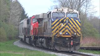 Heavy Potash Train CN 730 w/Rear DPUs rolling pass Nauwigewauk, NB on a Slow Order