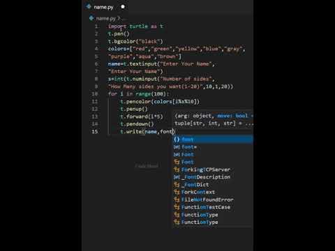 print Your Name in python using turtle#short #youtubeshorts #python #turtle #short #programmer