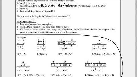 Math 119 : 7.3 #1 (Intermediate Algebra Tutorial : Complex Rational Expressions)