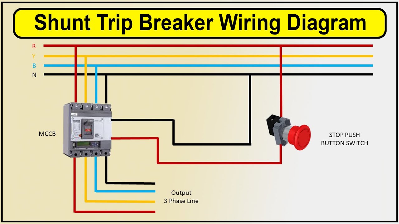 Shunt Trip Breaker Wiring Diagram | shunt trip breaker wiring diagram square - YouTube