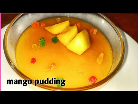 മാങ്ങ കൊണ്ട് പുഡിങ് ഉണ്ടാക്കിയാലോ|| mango pudding recipe in malayalam || Anju's cooking world