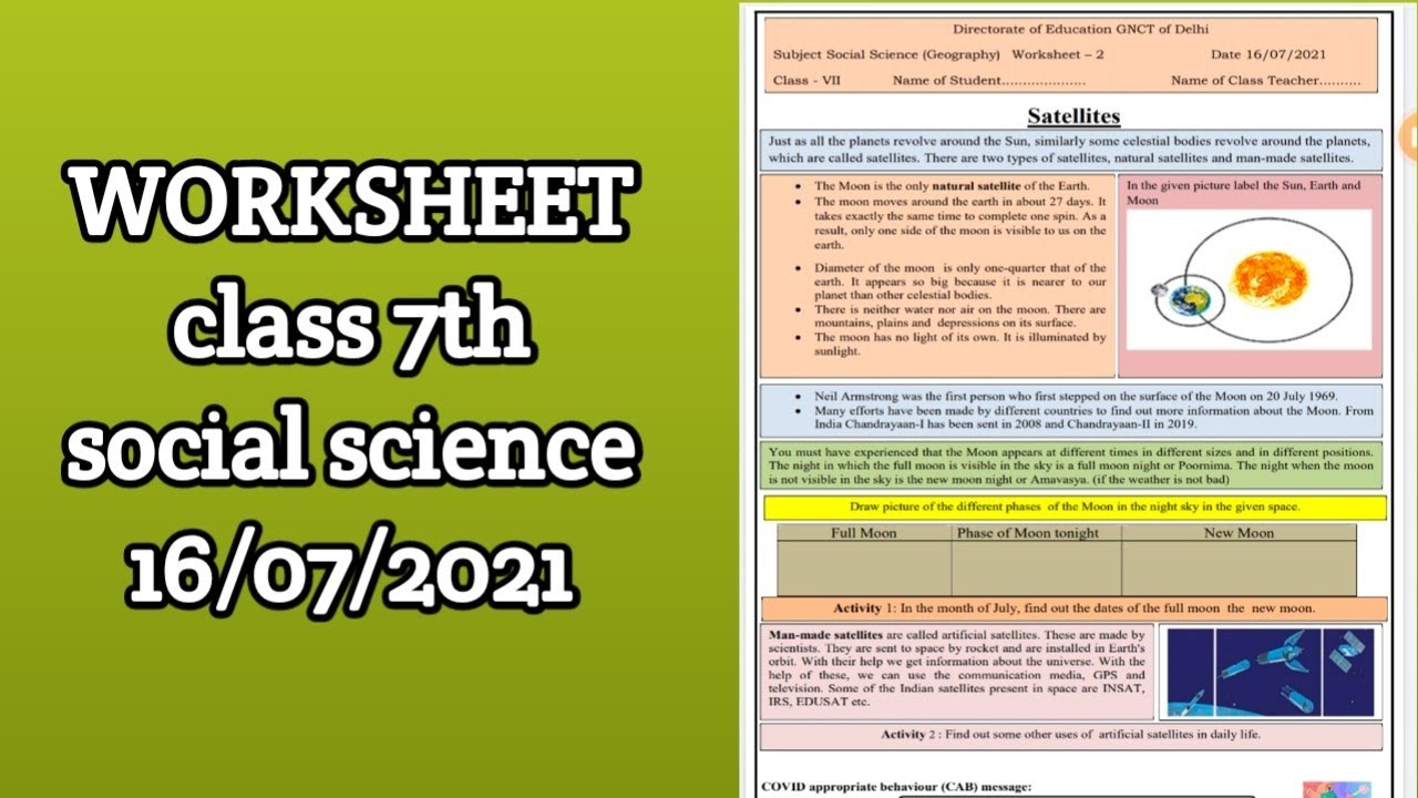 class 7th worksheet no 02 social science geography social science worksheet 2 16 7 2021 youtube