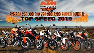 KTM Duke 125 200 250 390 690 790 990 1290 Super Duke R Top Speed