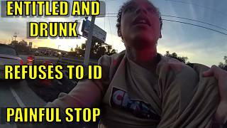 DUI Brat Refuses to ID and Fights Police