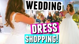 WEDDING DRESS SHOPPING VLOG! Bridal Gown Try On \& Shopping For Bridesmaid Dresses!