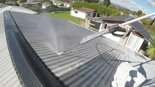 Water blaster cleaning to remove moss from the roof #moss #roofpainting #roofspraying